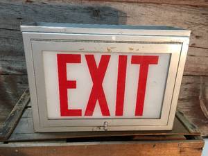 lot 93 image: Vintage 2-sided Lightup Exit Sign