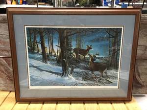 lot 102 image: Terry Redlin Night Watch Signed and Numbered Framed Print