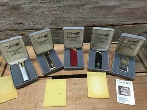 lot 185 image: 5 Vintage Colibri Pocket Lighters with Cases