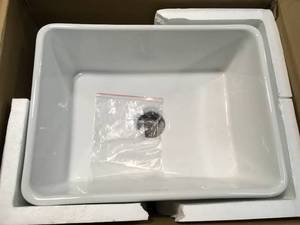 Swis Madisson Delice Farmhouse Kitchen Sink Ceramic Composite 24 in. x 18 in. Single Bowl in White not used