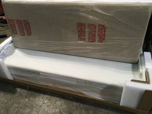 Home Decorators Amelia Rectangle Fabric Cushion 3-Cubby Bench in White missing hardware  not used