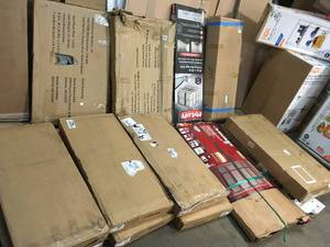 Lot of assorted shelves and shelving units see pictures