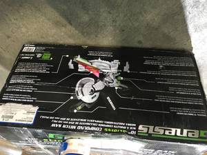 Genesis 15-Amp 10 in. Sliding Compound Miter Saw with Laser, Electric Brake, Spindle Lock, Dust Bag, Wings and Blade not used