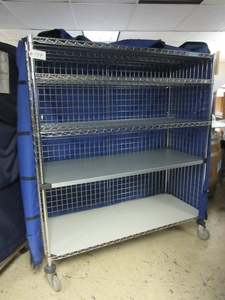 NEXTEL WIRE SHELVING ON WHEELS WITH HD COVER