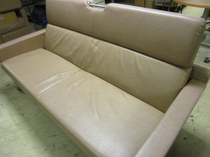 CONVERTIBLE COUCH, ON CASTERS, LOWER STORAGE DRAWER