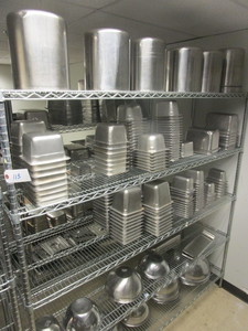 BUFFETSTEAM TABLE PANS, BOWLS, POTS, STAINLESS STEEL, ASSRTD. SIZES, COOKWARE POTS