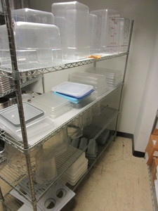 ASSRTD. PLASTIC COMMERCIAL KITCHEN TUBS, BUFFET PANS, MEASURING BOWLS, MORE