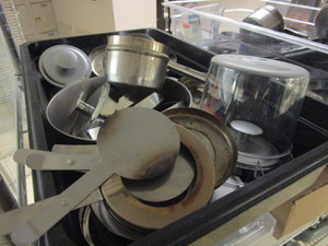 FLATWARE, SERVING LADLES, SYSCO PLASTIC FORKS, KNIVES, CHEESE GRATERS, SALTPEPPER SHAKERS, MORE