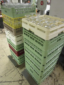 ASSRTD. GLASSWARE, JUICE GLASSES, WATER GLASSES, W TRAYS, MORE