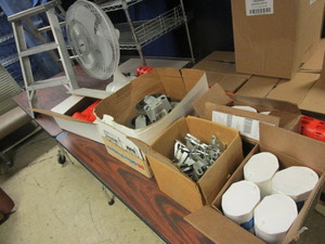 HEAVY-DUTY CASTER WHEELS, STEPLADDER, FAN, ECO LAB HOME-STYLE SOLID LAUNDRY DETERGENT, MORE