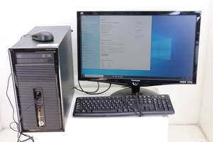 lot 1 image: HP Prodesk 405  G1 MT w Viewsonic 24 1080p HDMI Monitor