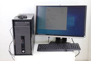 lot 5 image: HP Prodesk 405 G1 MT w HP 24 HDMI Monitor
