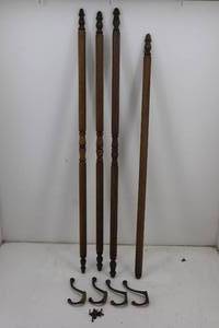 Vintage Corner Protectors and 4 Brass Coat Hooks
