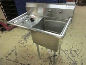 BENDPORT INDUSTRIAL STAINLESS STEEL SINK, NSF-CERTIFIED