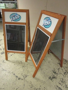 SANDWICH BOARD-STYLE A-FRAME DISPLAYS, WITH CHALKBOARDS, COLLAPSIBLE