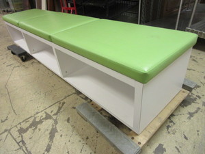 BENCH, WITH PADDED SEAT, LOWER STORAGE