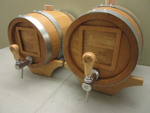 OAK KEGS, EQUIPPED FOR SERVING