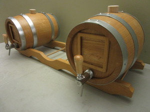 OAK KEGS, EQUIPPED FOR SERVING