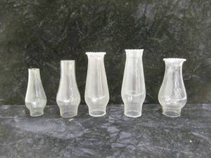 Vintage kerosene lamp chimneys