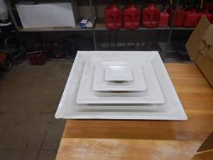(2) HVAC Diffusers 24x24 x 10 Diameter Connection NEW