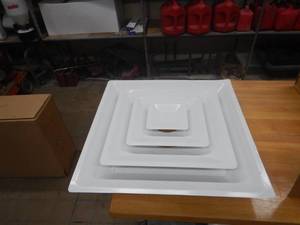 (2) HVAC Diffusers 24x24 x 8 Diameter Connection NEW