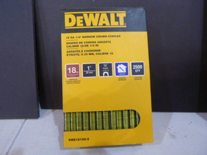 lot 58 image: New DeWalt 18 Gauge 14 Narrow Crown Staples