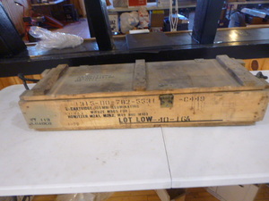 lot 110 image: Wooden Ammunition Box