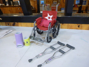 lot 153 image: American Girl Wheelchair and Crutches Set