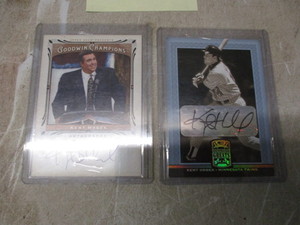 (2) Kent Hrbek autographed cards