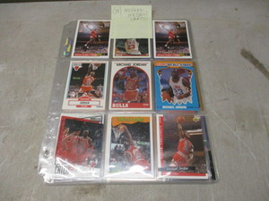 35 Michael Jordan cards in pages