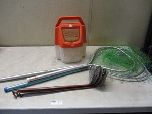 3 Fishing Nets Minnow Scoops Orange Minnow Bucket