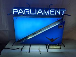 lot 55 image: Vintage 1990s Parliament Cigarettes Neon Advertising Sign