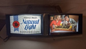 lot 62 image: Vintage 1970s Anheuser Busch Natural Light Beer Sign