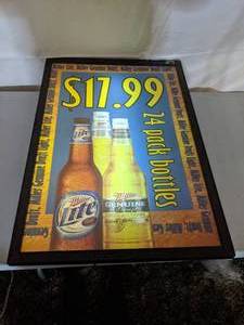 lot 72 image: Miller Beer Liquor Store Lighted Advertising Sign - As Is