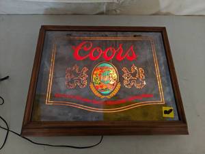 lot 86 image: Colorful Coors Lighted Framed Display Sign