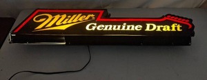 lot 95 image: Large Backlit Miller Genuine Draft Beer Sign