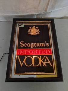 lot 97 image: Seagrams Imported Vodka Lighted Advertising Sign