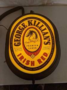 lot 113 image: George Killians Irish Red Beer Lighted Sign
