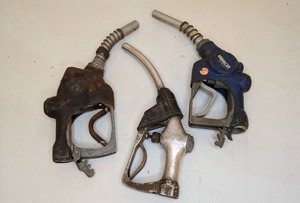 lot 104 image: Three Vintage Used Gas Pump Handles