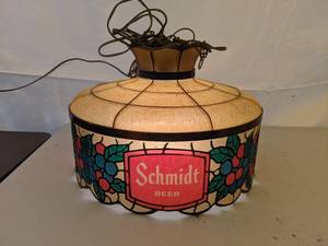 lot 106 image: Vintage Schmidt Beer Hanging Pendant Swag Light
