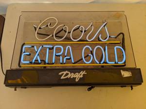 lot 107 image: Coors Extra Gold Draft Beer Neon Advertising Sign