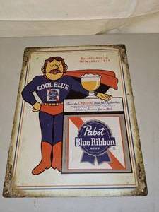 lot 120 image: Vintage PBR Cool Blue Metal Wall Hanging