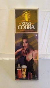 lot 125 image: Vintage 1980s King Cobra Malt Liquor Plastic Advertising Sign