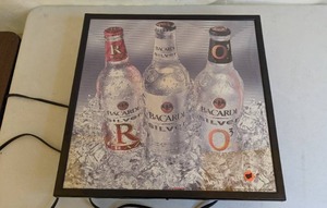 lot 127 image: Bacardi Silver Lighted Advertising Sign - Needs Repair