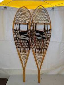 lot 136 image: Pair of 14x48 Wood Snowshoes