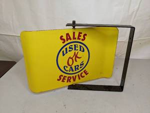 lot 139 image: Vintage Chevrolet OK Used Cars Sales and Service Swivel Sign