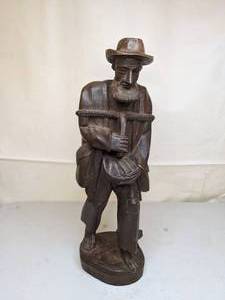lot 140 image: Carved Wood Wandering Man Figurine