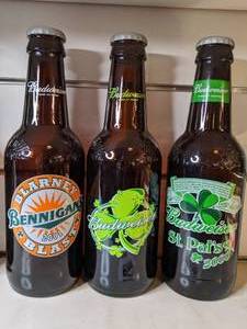 lot 1555 image: Irish-themed Collectible Budweiser Bottles (252)