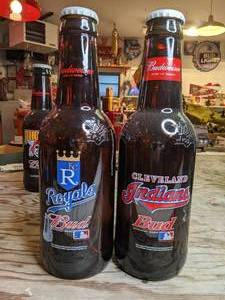 lot 265 image: Budweiser  Beer Bottles- Sports teams Royals and Indians