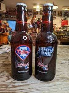 lot 267 image: Budweiser Beer  Bottles Tampa Bay and Phillies